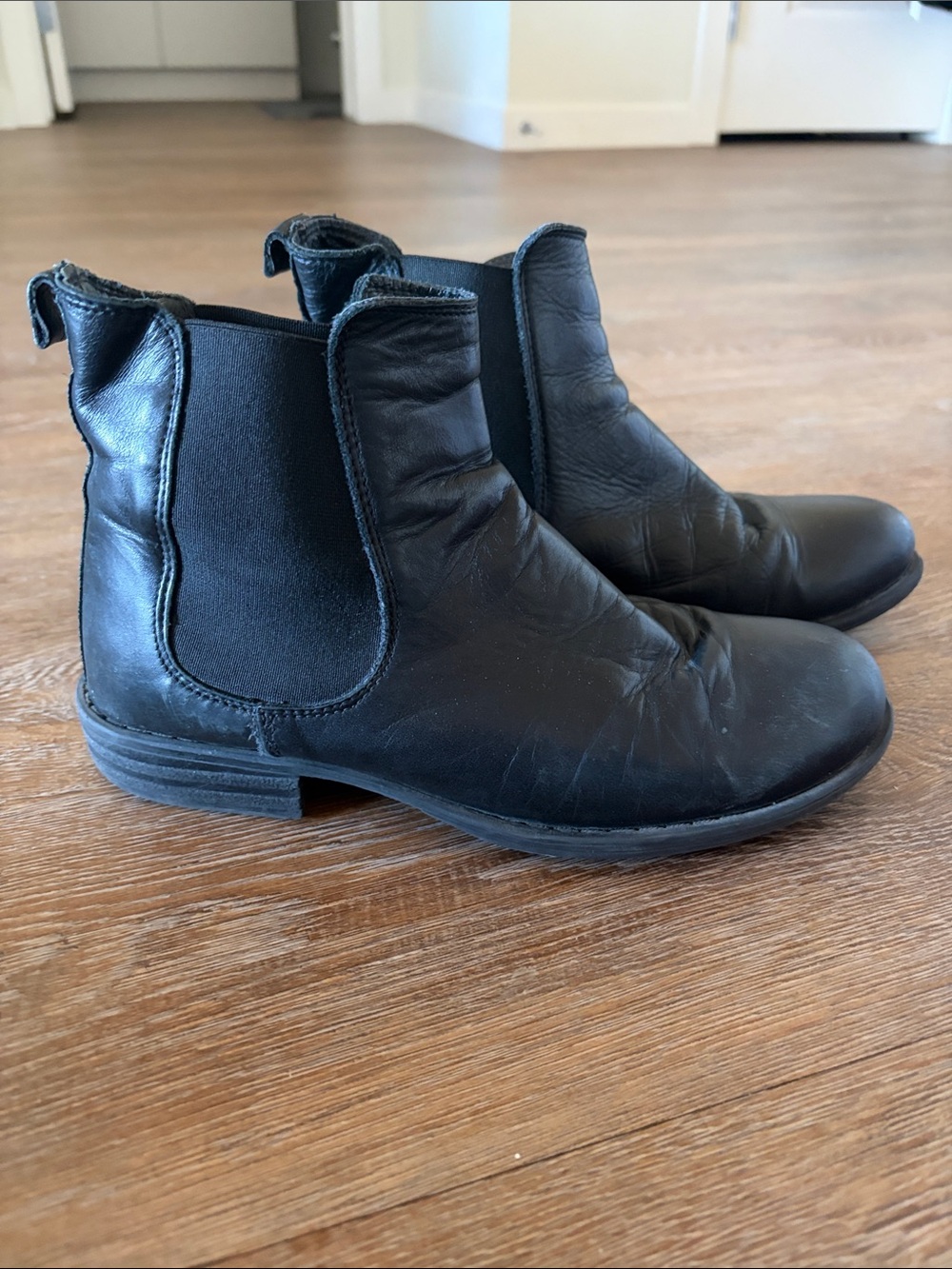 Classic Black Chelsea Ankle Boots - Women's Leather Slip-On